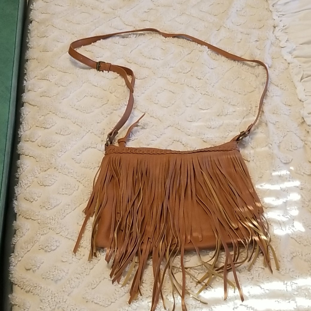 Boho Brown Fringe Crossbody Bag